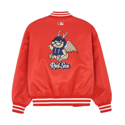 MLB SS24 Boston Red Sox Lunar New Year Cartoon Jacket Red Unisex Spring/Fall. 3AJPQ0141-43RDS