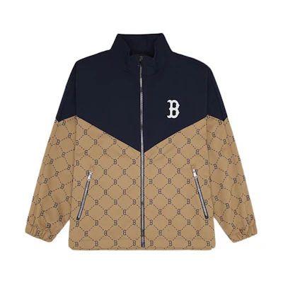 MLB SS24 Boston Red Sox Monogram Pilot Jacket Unisex Long Sleeve Brown 3AWJM0341-43CAD