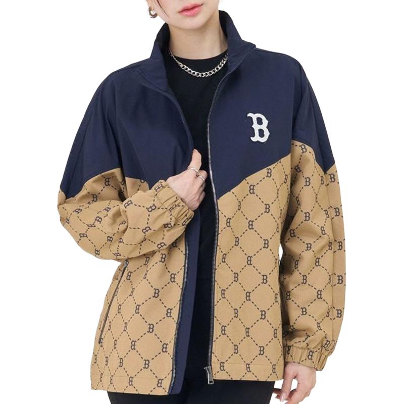 Purchase MLB SS24 Boston Red Sox Monogram Pilot Jacket Unisex Long Sleeve Brown 3AWJM0341-43CAD