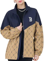 Purchase MLB SS24 Boston Red Sox Monogram Pilot Jacket Unisex Long Sleeve Brown 3AWJM0341-43CAD