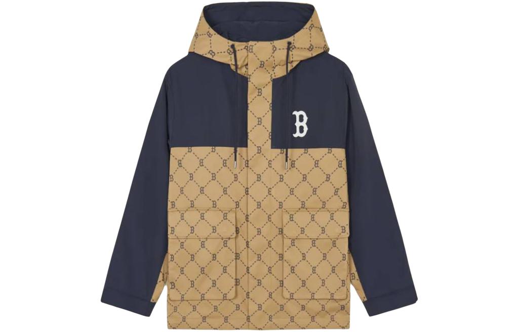 MLB SS24 Boston Red Sox Multi-Pocket Hoodie Jacket Deep Khaki Unisex Spring/Fall. 3AWJM0241-43CAD