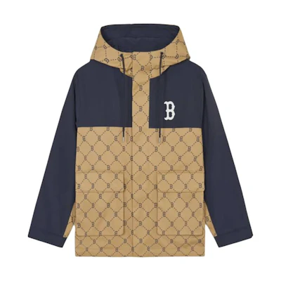 MLB SS24 Boston Red Sox Multi-Pocket Hoodie Jacket Deep Khaki Unisex Spring/Fall. 3AWJM0241-43CAD