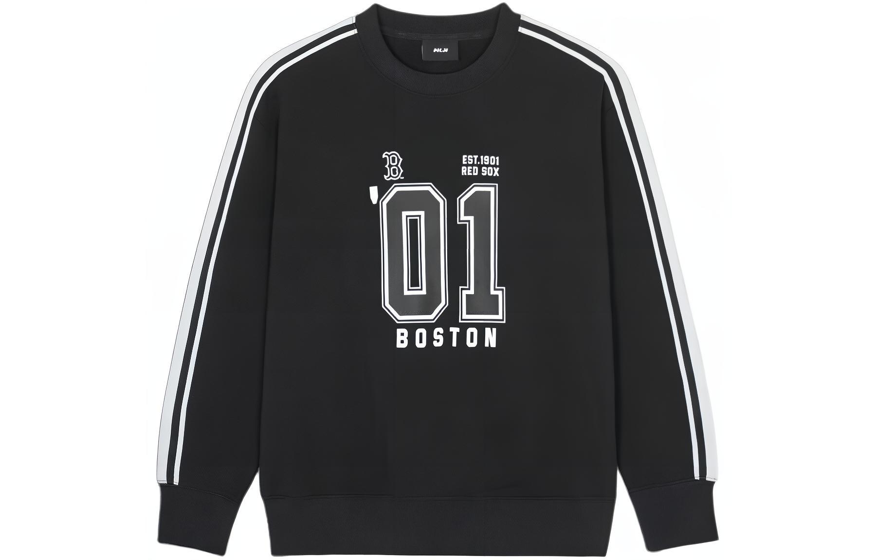 MLB SS24 Boston Red Sox Number Logo Crewneck Sweatshirt Unisex Black 3AMTV3041-43BKS