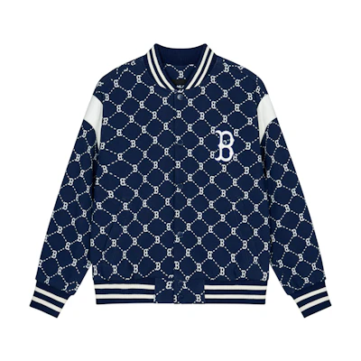 MLB SS24 Boston Red Sox Retro Floral Baseball Jacket Navy Unisex Spring/Fall Fashion 3AJPM0641-43NYS