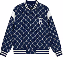 Order MLB SS24 Boston Red Sox Retro Floral Baseball Jacket Navy Unisex Spring/Fall Fashion 3AJPM0641-43NYS