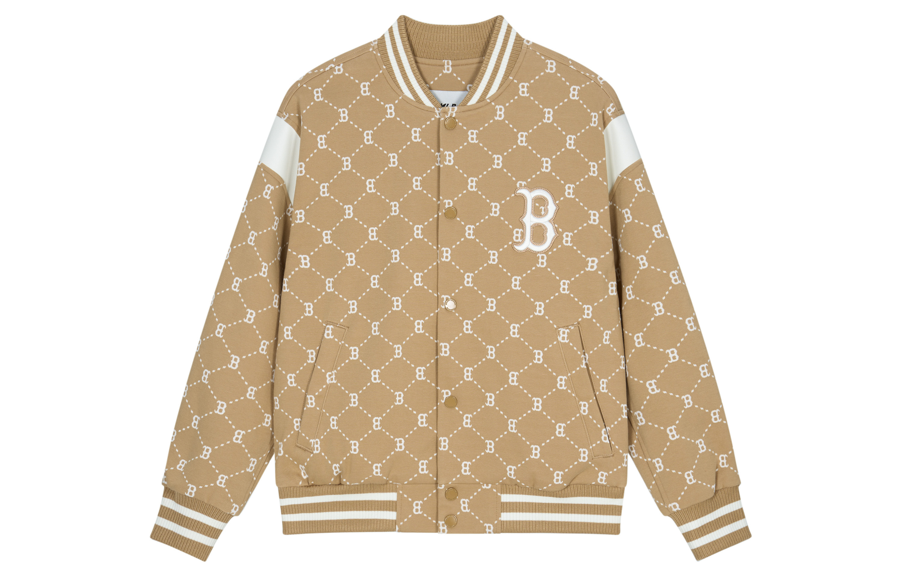 MLB SS24 Boston Red Sox Vintage Baseball Jacket Unisex Light Khaki Stylish Wear 3AJPM0641-43CAL