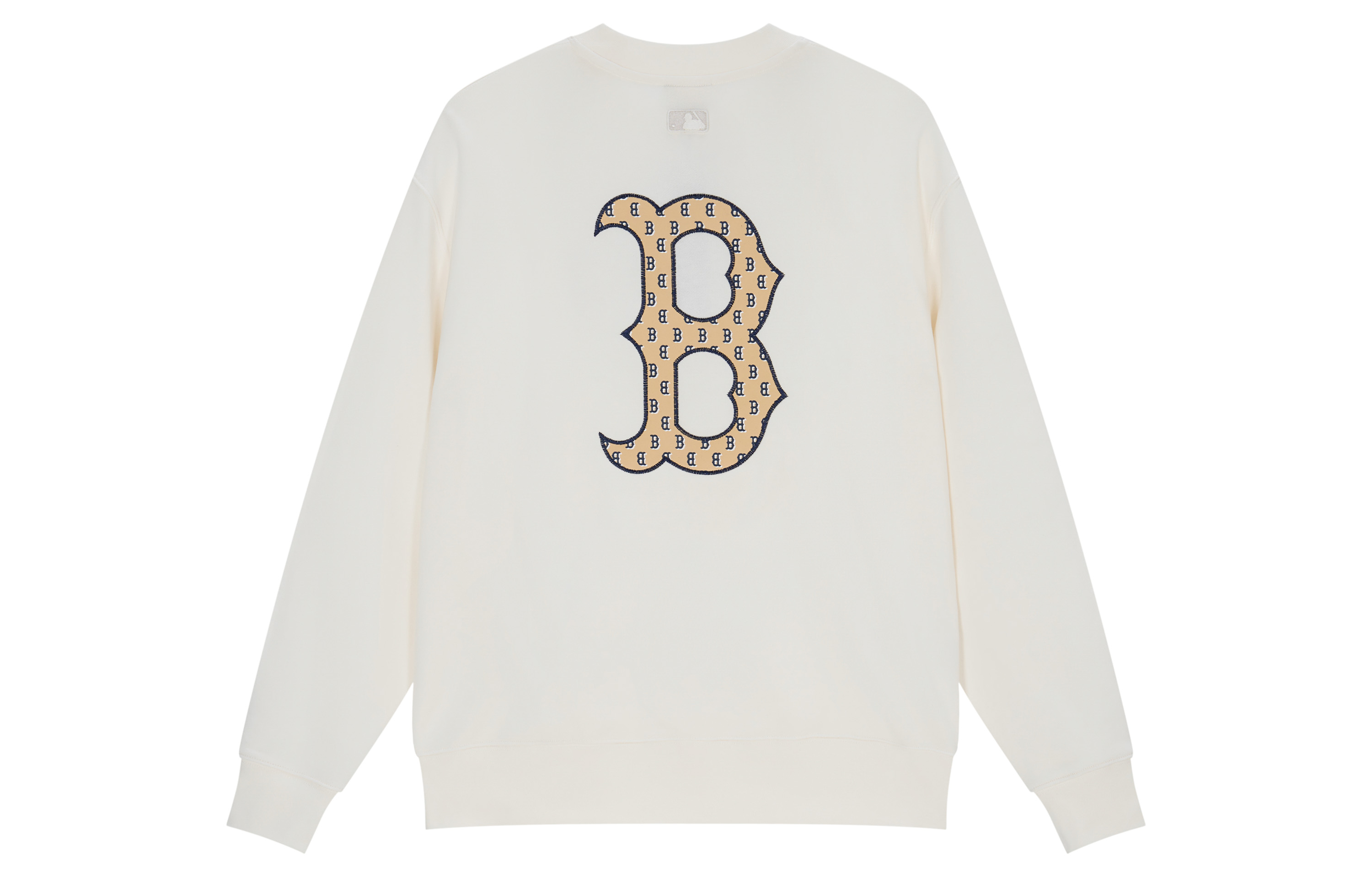 MLB SS24 Boston Red Sox Vintage Logo Crewneck Sweatshirt Cream Unisex Retro Style 3AMTM0341-43CRS