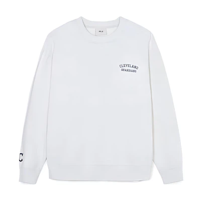 MLB SS24 Cleveland Guardians Embroidered Crewneck Sweatshirt Unisex Light Gray 3AMTB1141-45MGL