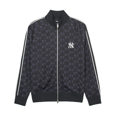MLB SS24 New York Yankees All-over Logo Retro Track Jacket Black Unisex. 3ATRM0541-50BKS