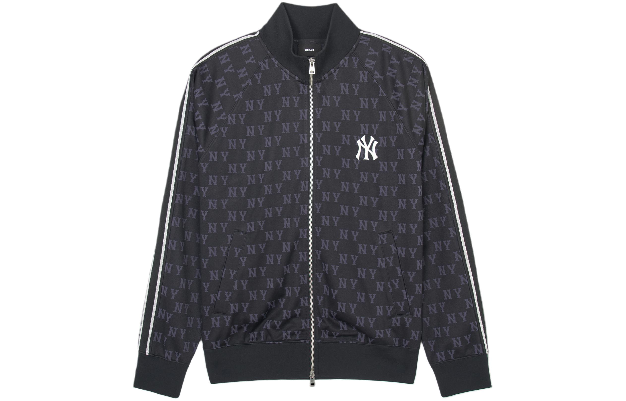 Order MLB SS24 New York Yankees All-over Logo Retro Track Jacket Black Unisex. 3ATRM0541-50BKS