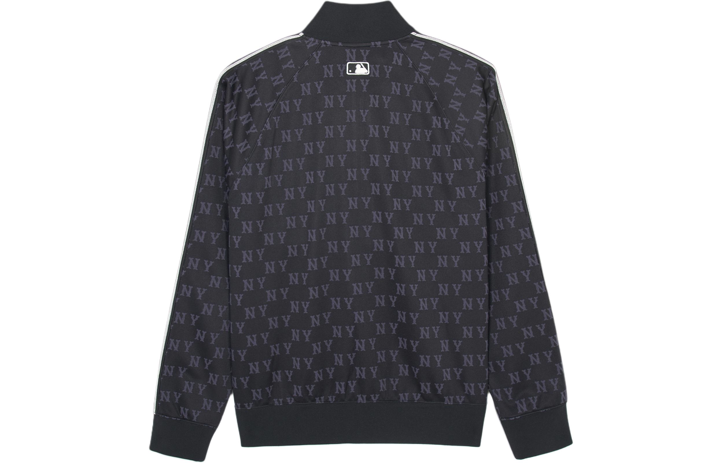 Lookbook MLB SS24 New York Yankees All-over Logo Retro Track Jacket Black Unisex. 3ATRM0541-50BKS