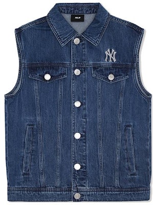 MLB SS24 纽约洋基队背标牛仔马甲 男女通用 靛蓝色 3AVTB0141-50INS Lookbook MLB SS24 纽约洋基队背标牛仔马甲 男女通用 靛蓝色 3AVTB0141-50INS