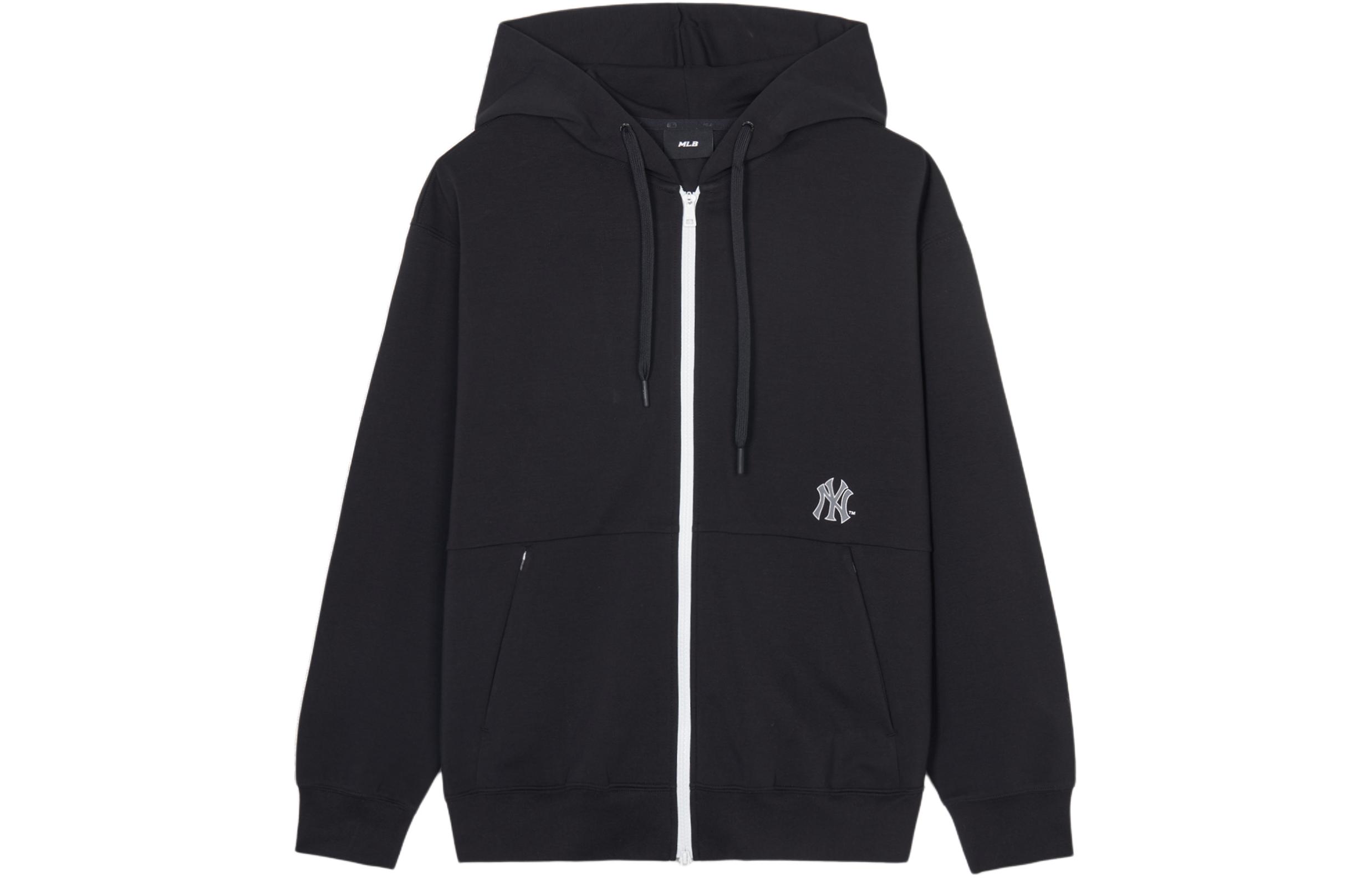 MLB SS24 New York Yankees Big Logo Zip Hoodie Black Unisex 3ATRB0441-50BKS