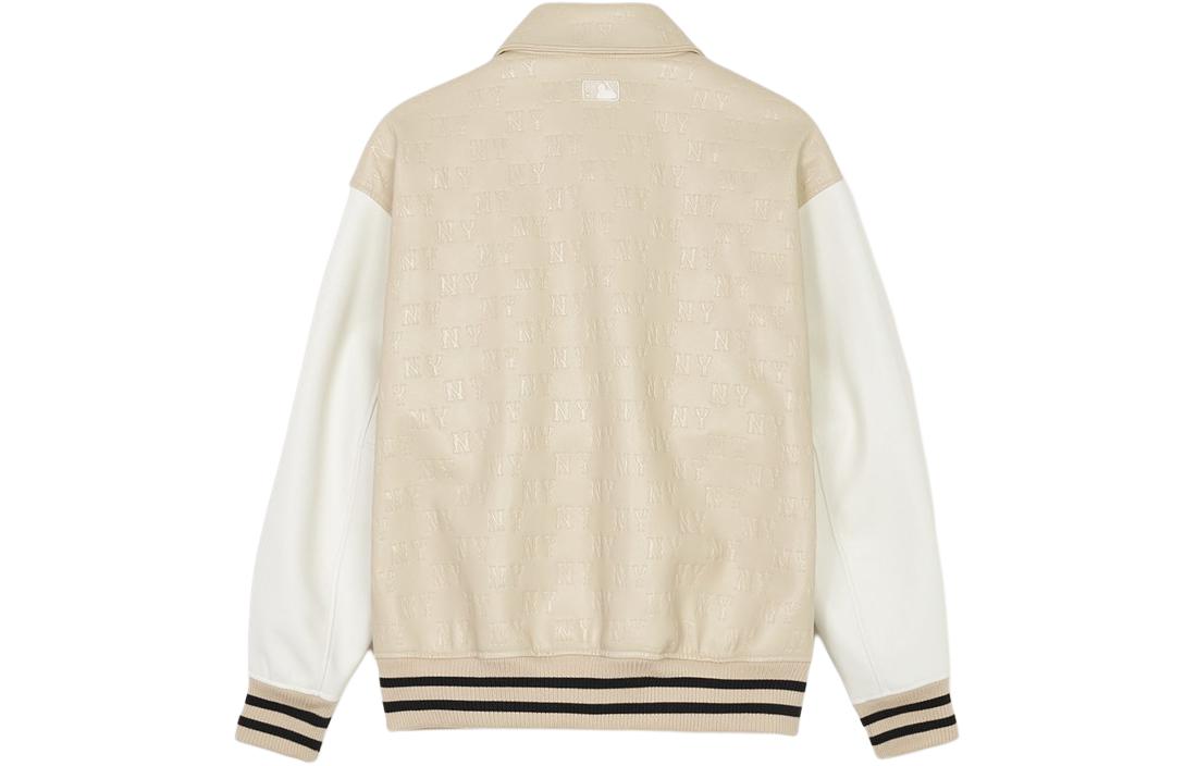 MLB SS24 New York Yankees Buttoned Colorblock Logo Jacket Beige Unisex 3AJPM0241-50SAL 圖 3