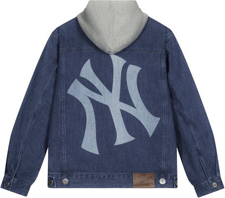 MLB SS24 紐約洋基可拆式牛仔外套 男女通用 藍色 3ADKB0741-50INS Order MLB SS24 紐約洋基可拆式牛仔外套 男女通用 藍色 3ADKB0741-50INS