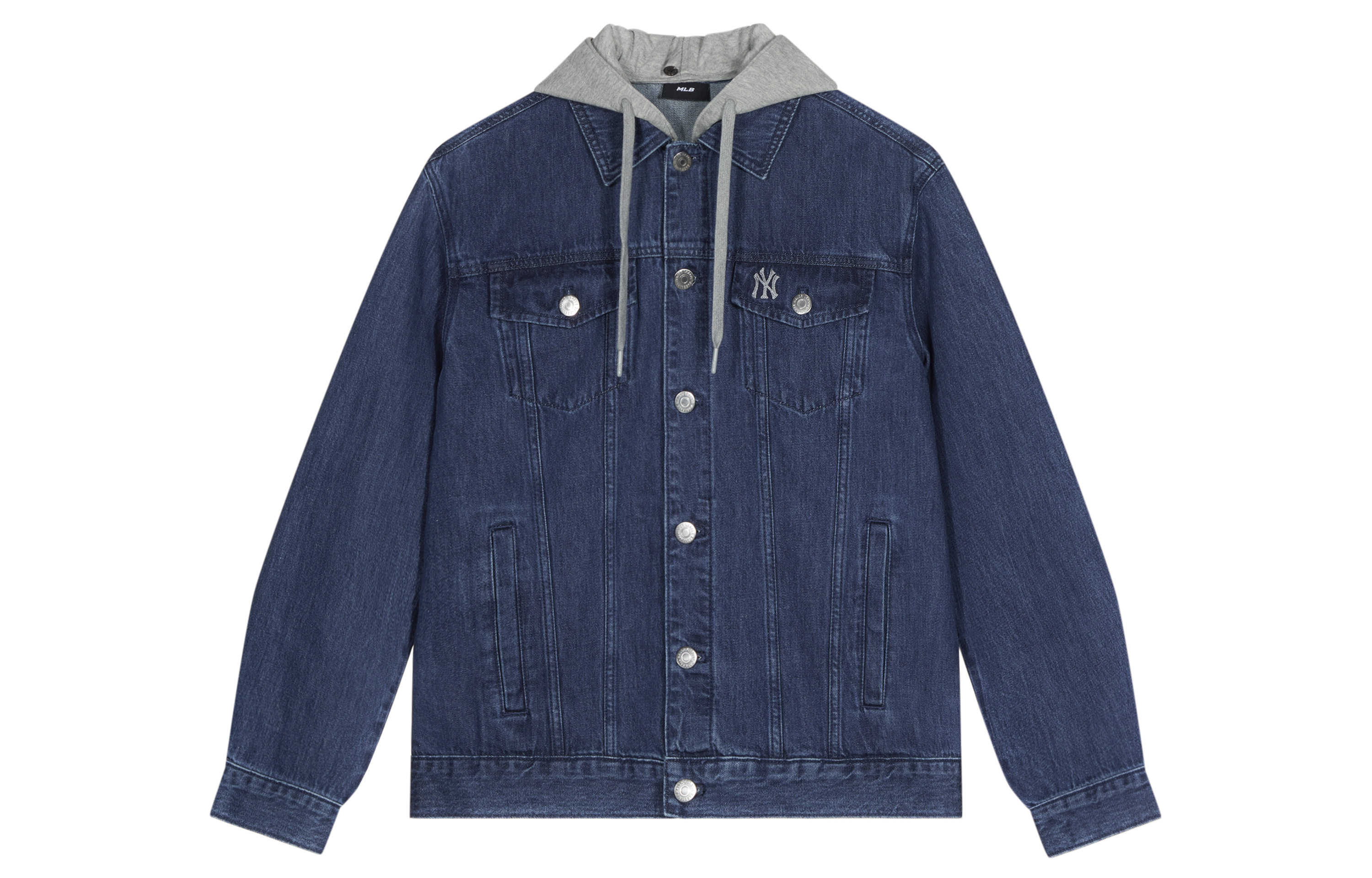 Lookbook MLB SS24 紐約洋基可拆式牛仔外套 男女通用 藍色 3ADKB0741-50INS
