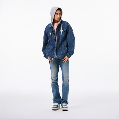 MLB SS24 紐約洋基可拆式牛仔外套 男女通用 藍色 3ADKB0741-50INS 1