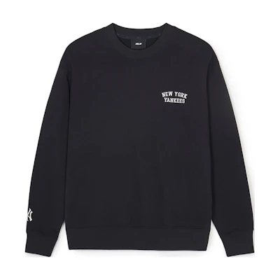 MLB SS24 New York Yankees Embroidered Logo Crewneck Sweatshirt Black Unisex 3AMTB1141-50BKS