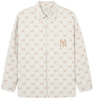 MLB SS24 New York Yankees Embroidered Varsity Zip Jacket Cream Unisex Long Sleeve 3AWSM0441-50CRS MLB SS24 New York Yankees Embroidered Varsity Zip Jacket Cream Unisex Long Sleeve 3AWSM0441-50CRS