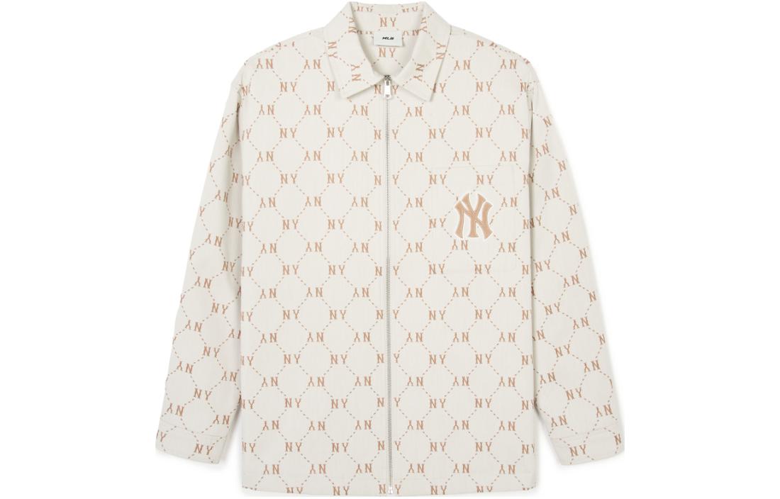 Order MLB SS24 ニューヨークヤンキース刺繍バージティジップジャケット クリーム 男女兼用 長袖 3AWSM0441-50CRS