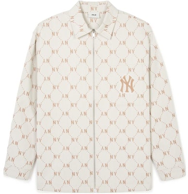 MLB SS24 ニューヨークヤンキース刺繍バージティジップジャケット クリーム 男女兼用 長袖 3AWSM0441-50CRS Order MLB SS24 ニューヨークヤンキース刺繍バージティジップジャケット クリーム 男女兼用 長袖 3AWSM0441-50CRS