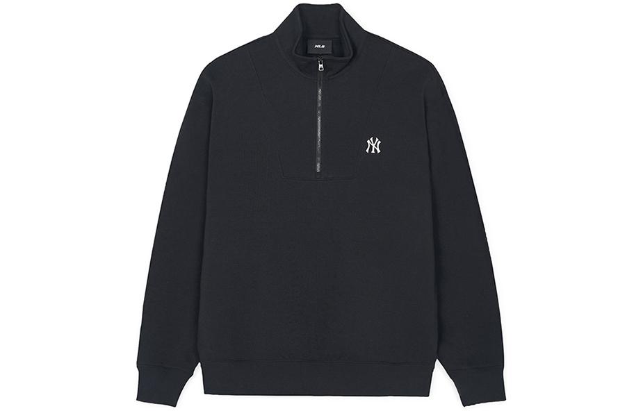 MLB SS24 New York Yankees Half-Zip Pullover Sweatshirt Unisex - Black 3AMTB0241-50BKS