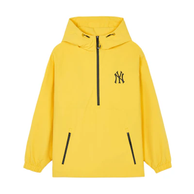 MLB SS24 New York Yankees Half-Zip Reflective Hoodie Jacket Yellow Unisex 3AWJB0241-50YES