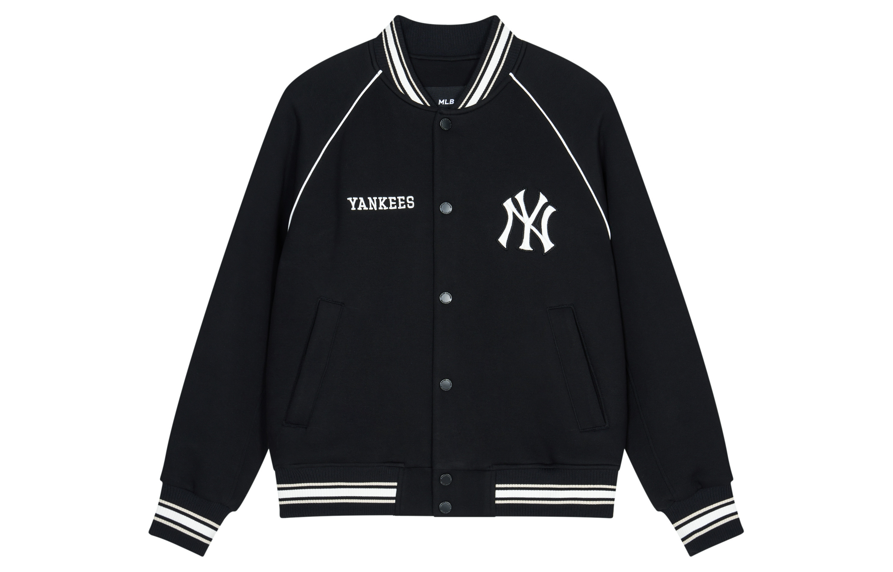 Order MLB SS24 ニューヨークヤンキース レタープリント ベースボールジャケット ユニセックス ブラック 3AJPV0841-50BKS