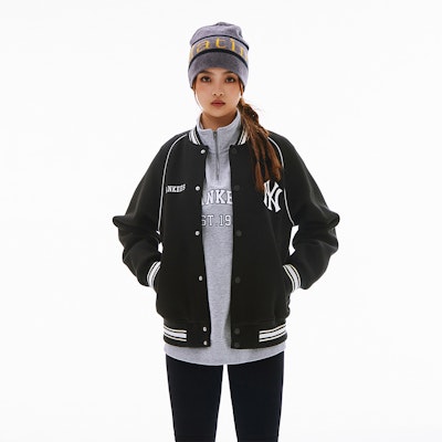 MLB SS24 ニューヨークヤンキース レタープリント ベースボールジャケット ユニセックス ブラック 3AJPV0841-50BKS Purchase MLB SS24 ニューヨークヤンキース レタープリント ベースボールジャケット ユニセックス ブラック 3AJPV0841-50BKS