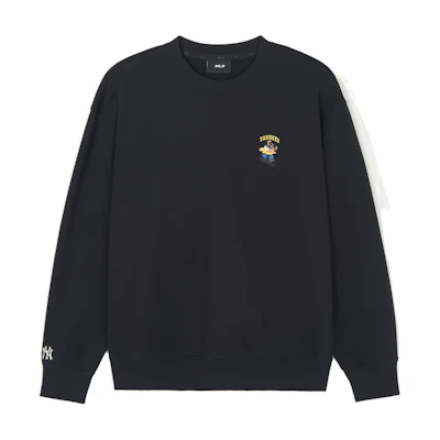 MLB SS24 New York Yankees Logo Crewneck Long Sleeve Sweatshirt Unisex Black 3AMTE0241-50BKS