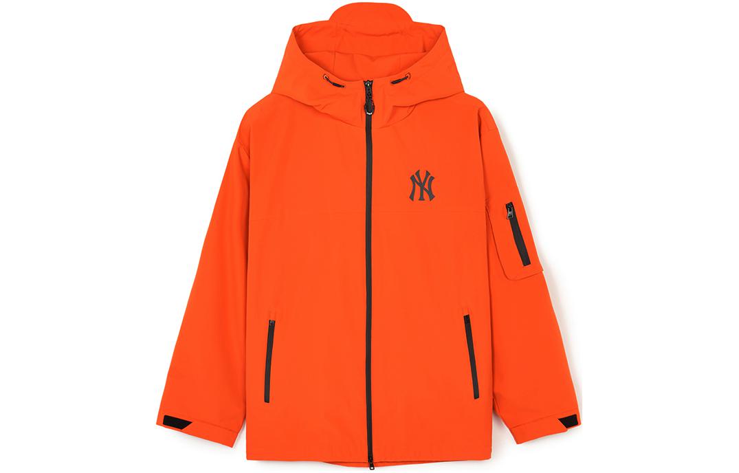 MLB SS24 New York Yankees Logo Hoodie Jacket Unisex - Deep Orange. 3AWJB0341-50ORD