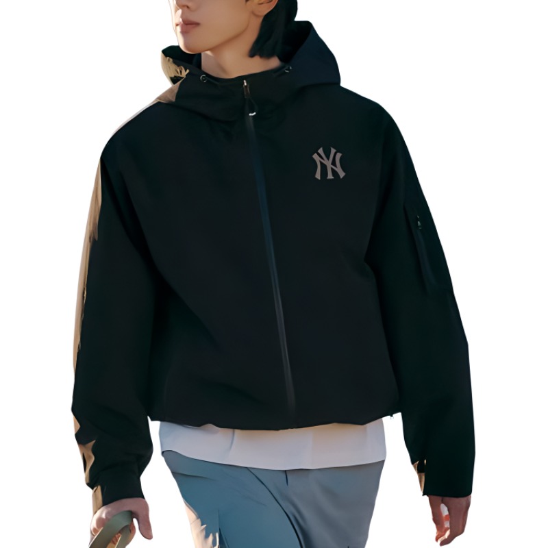Shop MLB SS24 紐約洋基隊標誌連帽外套 男女款 黑色 3AWJB0341-50BKS