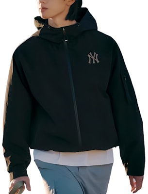 MLB SS24 紐約洋基隊標誌連帽外套 男女款 黑色 3AWJB0341-50BKS Shop MLB SS24 紐約洋基隊標誌連帽外套 男女款 黑色 3AWJB0341-50BKS