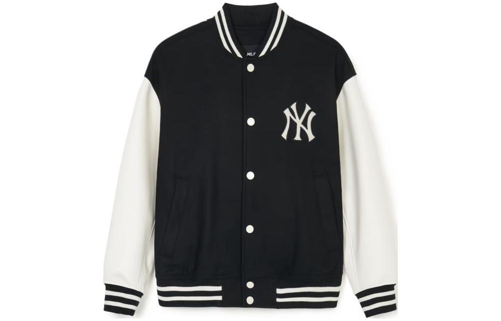 MLB SS24 New York Yankees Logo Patch Baseball Jacket Unisex Black. 3AJPV0541-50BKS