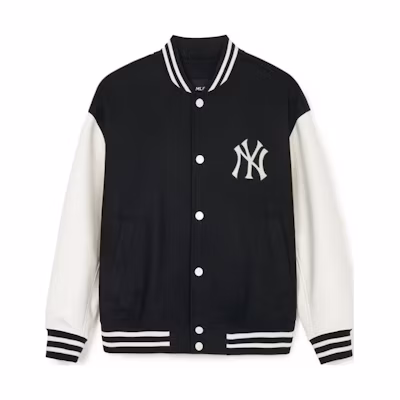 MLB SS24 New York Yankees Logo Patch Baseball Jacket Unisex Black. 3AJPV0541-50BKS