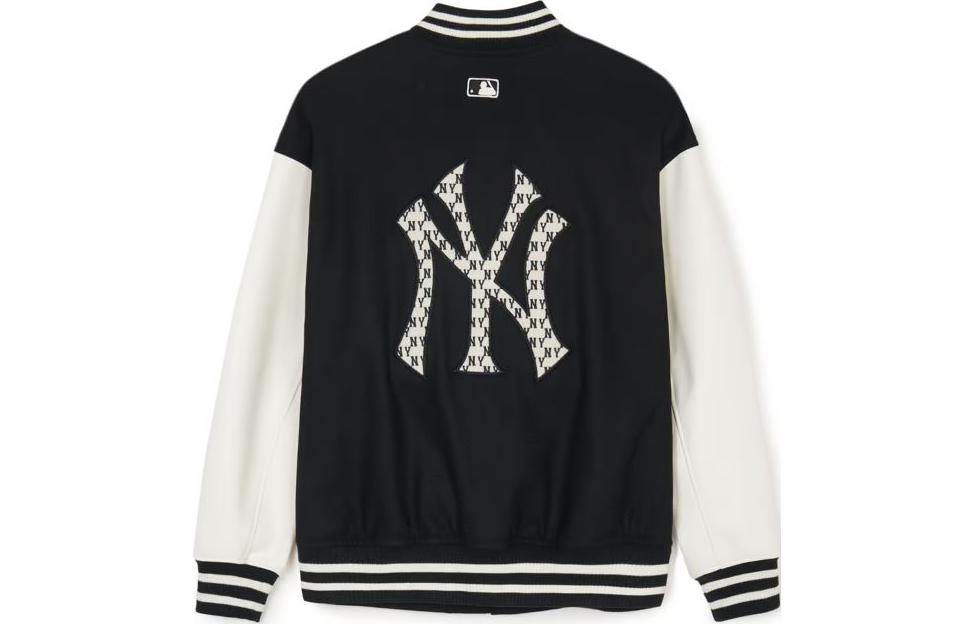Lookbook MLB SS24 ニューヨーク・ヤンキース ロゴ パッチ ベースボールジャケット ユニセックス ブラック. 3AJPV0541-50BKS