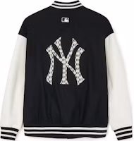 Lookbook MLB SS24 Jaket Baseball Unisex Hitam Logo New York Yankees Patch. 3AJPV0541-50BKS