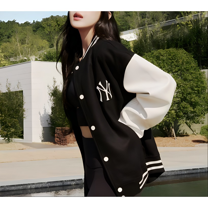 Purchase MLB SS24 ニューヨーク・ヤンキース ロゴ パッチ ベースボールジャケット ユニセックス ブラック. 3AJPV0541-50BKS