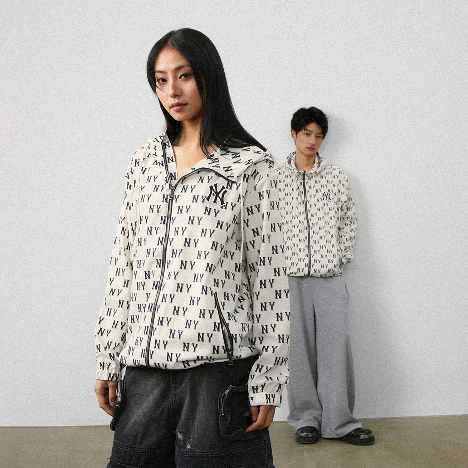 MLB SS24 New York Yankees Monogram Hoodie Jacket Unisex White Spring/Fall 3AWJM0143-50CRS 圖 6