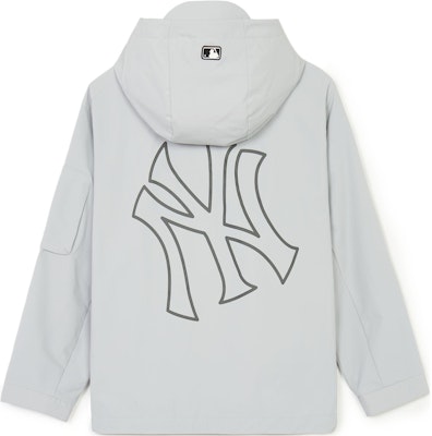 MLB SS24 Sudadera Chaqueta Capucha Zip Yankees Logo Reflectante Unisex Gris Claro 3AWJB0341-50GRL Lookbook MLB SS24 Sudadera Chaqueta Capucha Zip Yankees Logo Reflectante Unisex Gris Claro 3AWJB0341-50GRL