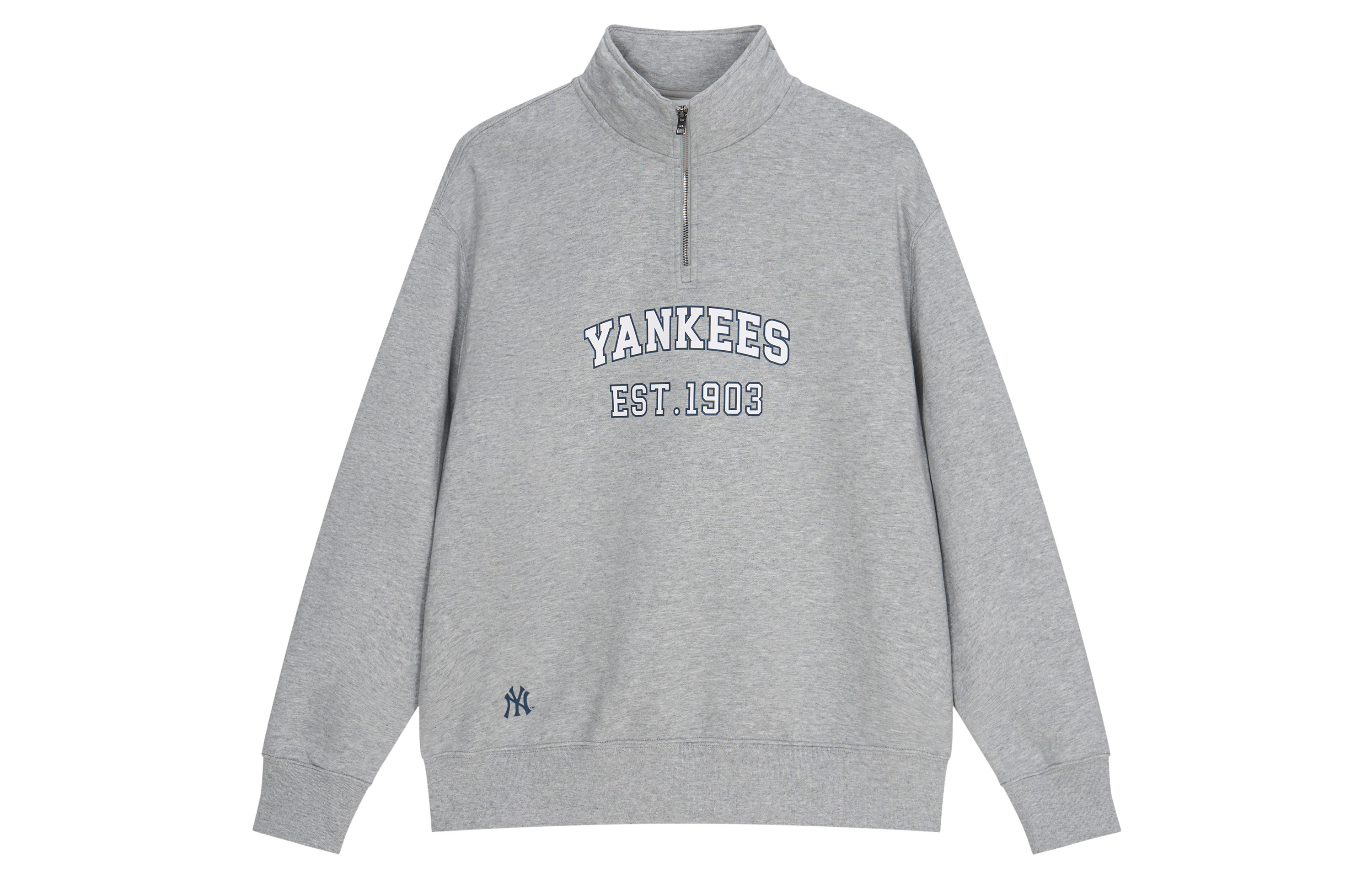 MLB SS24 New York Yankees Retro Half-Zip Sweatshirt Unisex Light Grey 3AMTV0341-50MGS