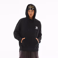 Purchase MLB SS24 紐約洋基復古標誌連帽衫 黑色 男女春季早春時尚 3AHDM0141-50BKS