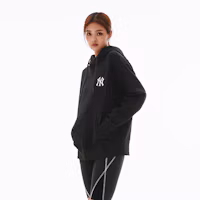 Sizing MLB SS24 紐約洋基復古標誌連帽衫 黑色 男女春季早春時尚 3AHDM0141-50BKS