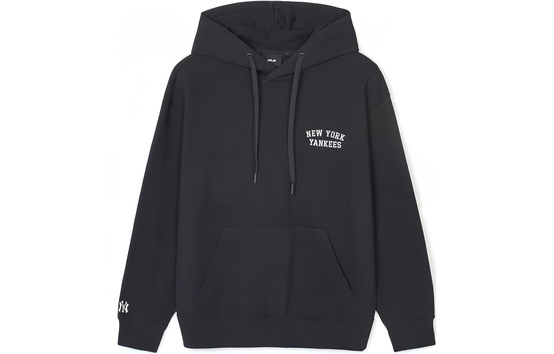 MLB SS24 New York Yankees Small Logo Embroidered Hoodie Unisex Black 3AHDB1141-50BKS