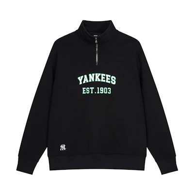MLB SS24 New York Yankees Spring Quarter-Zip Sweatshirt Unisex Black 3AMTV0341-50BKS