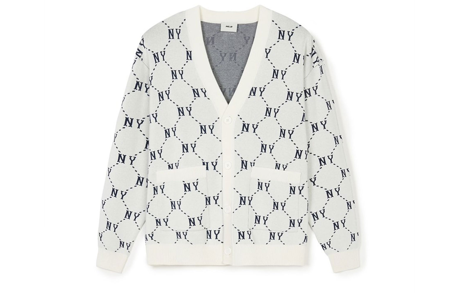 Order MLB SS24 NYヤンキース ダイヤモンドロゴ ニットカーディガン ユニセックス クリームカラー 3AKCM0241-50CRS