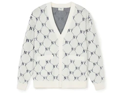 Order MLB SS24 NY Yankees Diamond Logo Knit Cardigan Unisex Cream Color. 3AKCM0241-50CRS