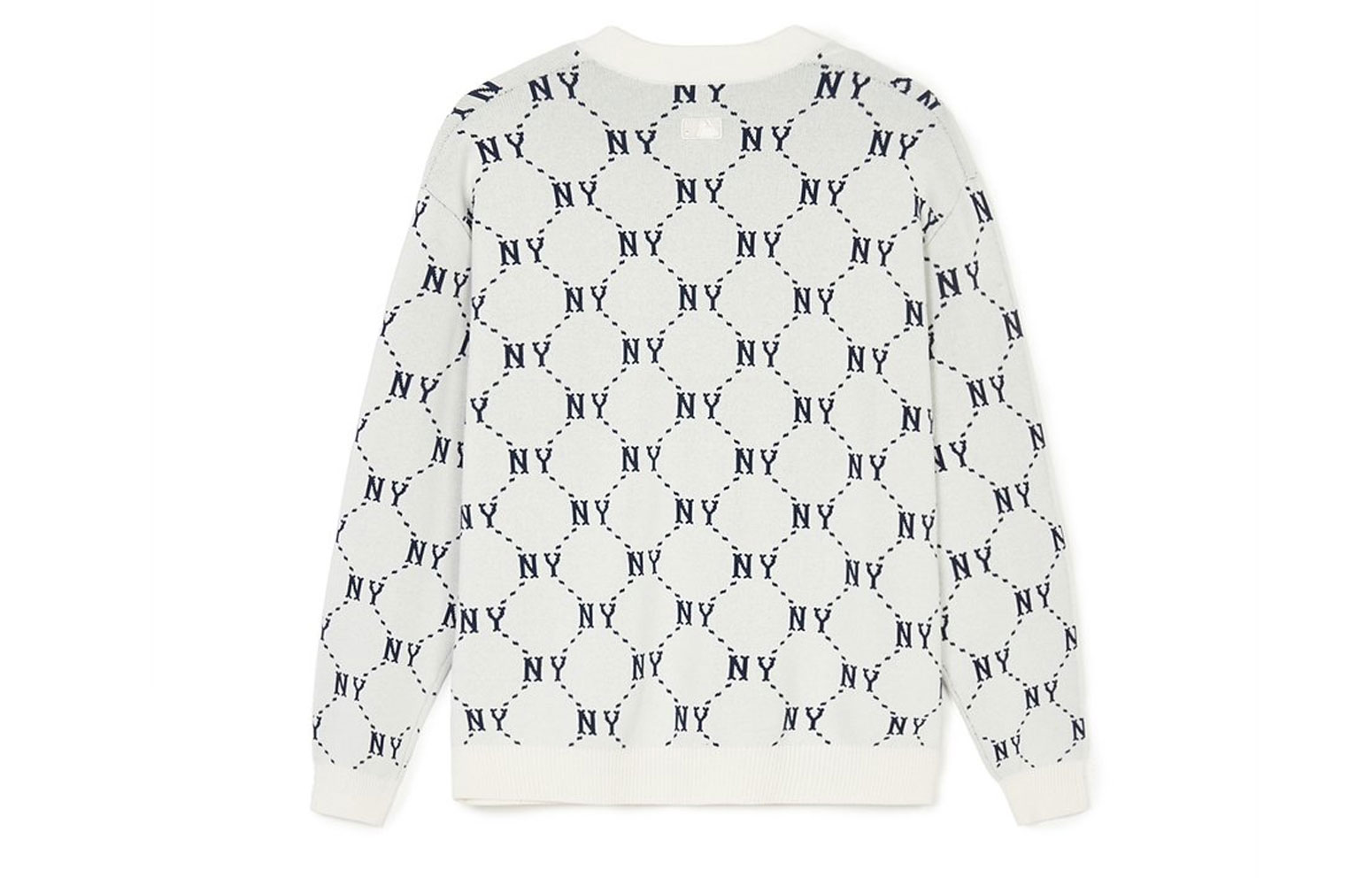 Lookbook MLB SS24 NYヤンキース ダイヤモンドロゴ ニットカーディガン ユニセックス クリームカラー 3AKCM0241-50CRS