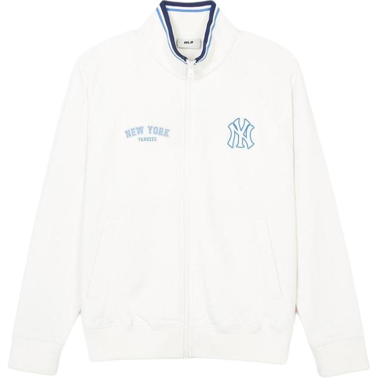 MLB SS24 NY Yankees Logo Zip-Up Jacket Cream Unisex 3ATRV0241-50CRS