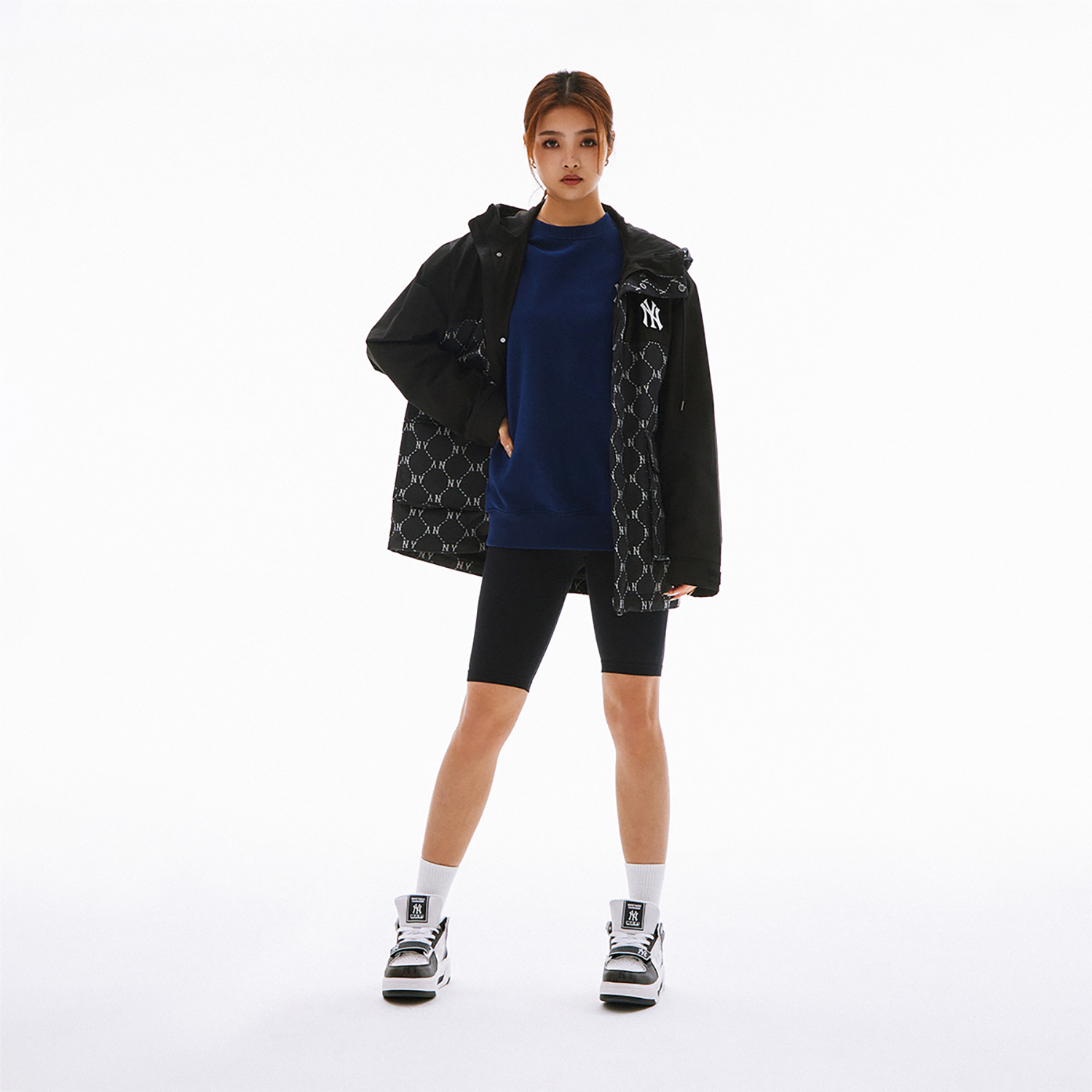 MLB SS24 NY Yankees Monogram Hoodie Jacket Unisex Black - Spring Autumn Wear 3AWJM0241-50BKS 圖 7